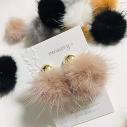 【ブラックフライデー対象商品】❁⃘*.ﾟ人気ふわもこミンクファーピアス／イヤリング 4枚目の画像
