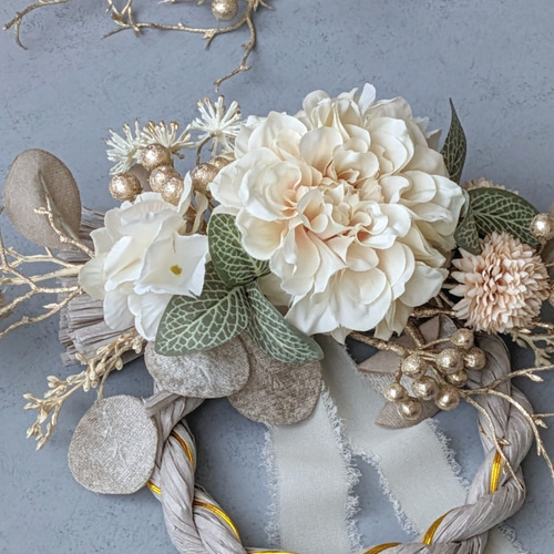 2025お正月飾り『2way＊正月飾り・スワッグ・アレンジ』ホワイト 白