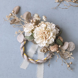 2025お正月飾り『2way＊正月飾り・スワッグ・アレンジ』ホワイト 白