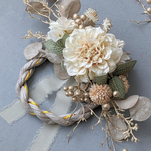 2025お正月飾り『2way＊正月飾り・スワッグ・アレンジ』ホワイト