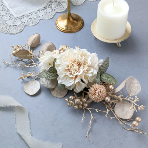 2025お正月飾り『2way＊正月飾り・スワッグ・アレンジ』ホワイト 白