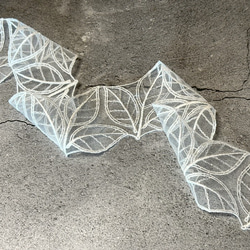 2m レーヨン オーガンジーレース 3枚葉脈柄 モチーフ 日本製 lace-No,180 5枚目の画像