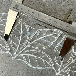 1m レーヨン オーガンジーレース 3枚葉脈柄 モチーフ 日本製 lace-No,180-1 8枚目の画像