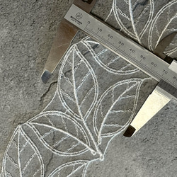 1m レーヨン オーガンジーレース 3枚葉脈柄 モチーフ 日本製 lace-No,180-1 3枚目の画像