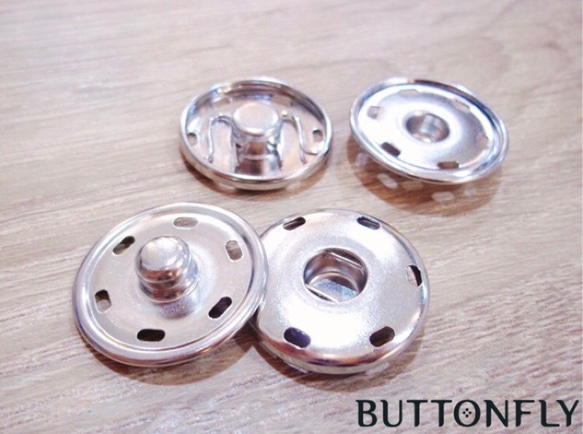 28mm / 5組入り】Lサイズ シルバー スナップボタン 隠しボタン