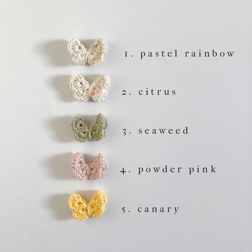 butterfly hairclip / ベビーヘアアクセ キッズヘアアクセ かぎ編み