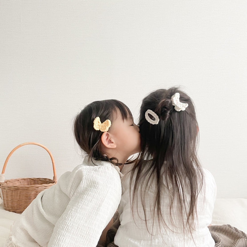 butterfly hairclip / ベビーヘアアクセ キッズヘアアクセ かぎ編み