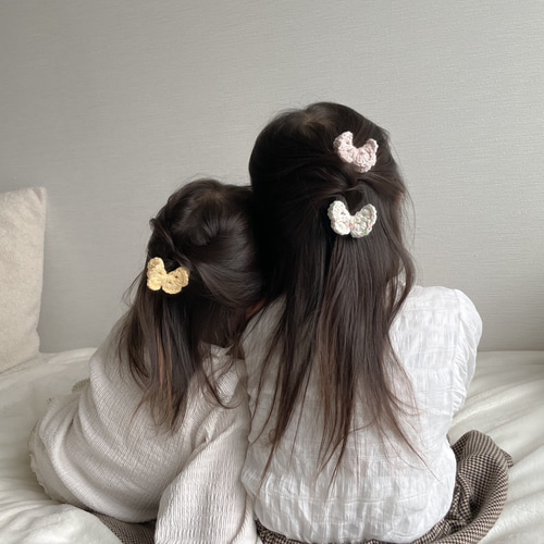 butterfly hairclip / ベビーヘアアクセ キッズヘアアクセ かぎ編み