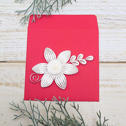 紅白が美しい✨お札二つ折りタイプポチ袋④ 3枚目の画像