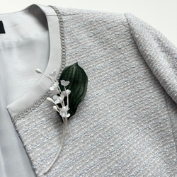 Lily of the valley brooch【white×Green】 5枚目の画像
