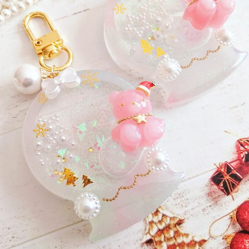 クリスマス限定 スノードーム風 レジン シェイカー ⛄ /グリーン