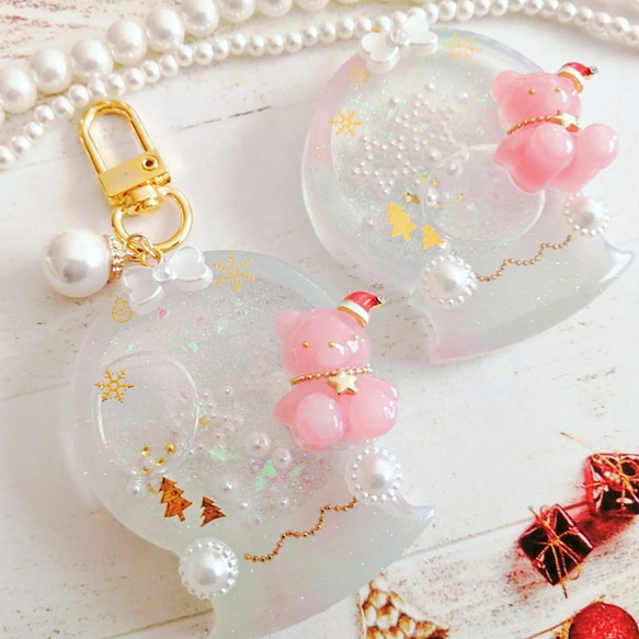 月夜に寄りそうゆめうさぎ　シェイカーキーホルダー　レジンキーホルダー 月夜に寄りそうゆめうさぎ シェイカーキーホルダー レジン