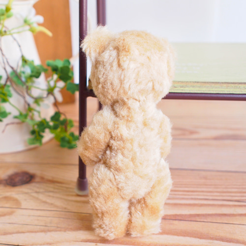 ハンドメイド 　テディベア　くま　モヘア　ベア bear-pokke01i /テディベア くま ぬいぐるみ ミニチュア 小さい