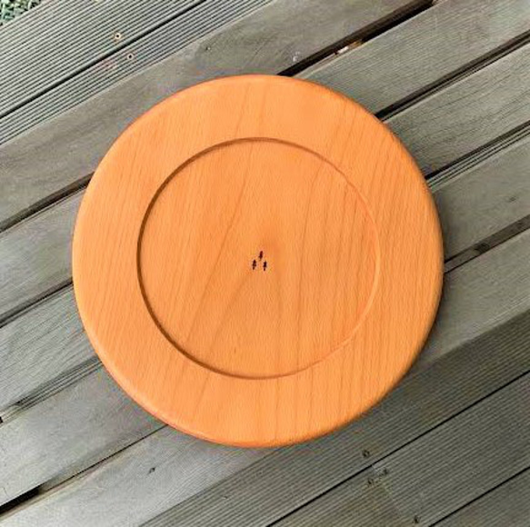 【ワケありな逸品】ラウンド トレイ　-格子 -  round tray　ブナの木 3枚目の画像