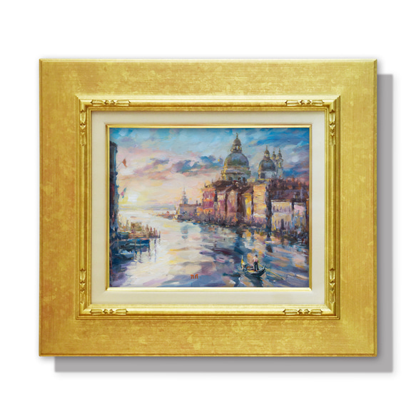 【詩情あふれる運河】油絵　ジークレー・オリジナル版画　F3サイズ〜 4枚目の画像