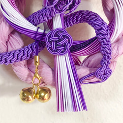 龍神様の水引茅の輪飾り　お正月飾り　辰　紫　パープル 4枚目の画像