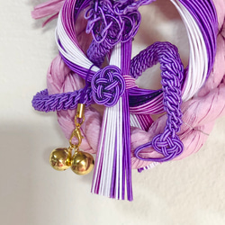 龍神様の水引茅の輪飾り　お正月飾り　辰　紫　パープル 3枚目の画像