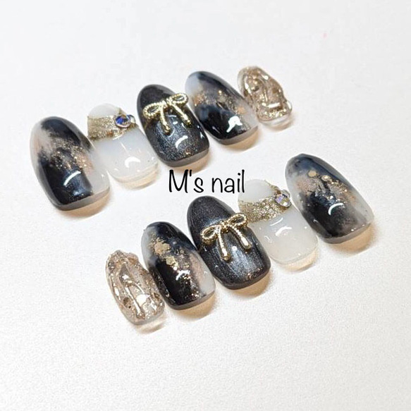 ネイルチップ ニュアンス卒業式成人式 前撮り 振袖 袴 着物 和柄