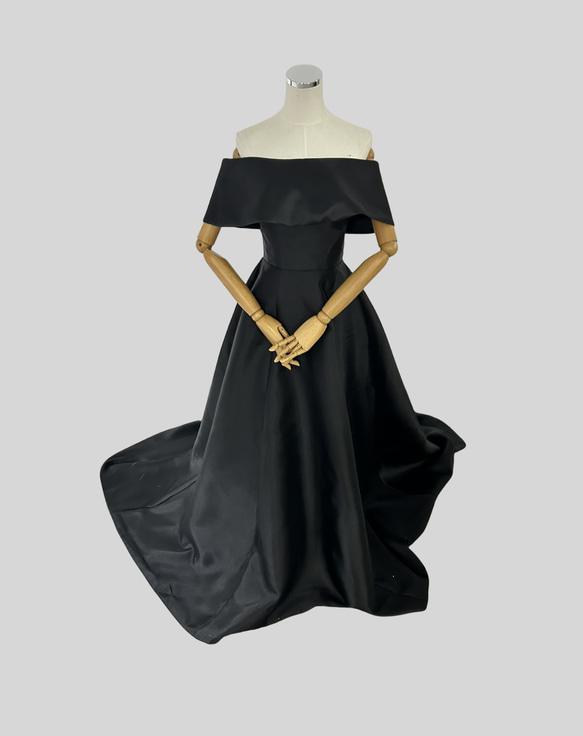 パーティードレス ブラック 取り外しオフショルダー ファスナー 2次会  