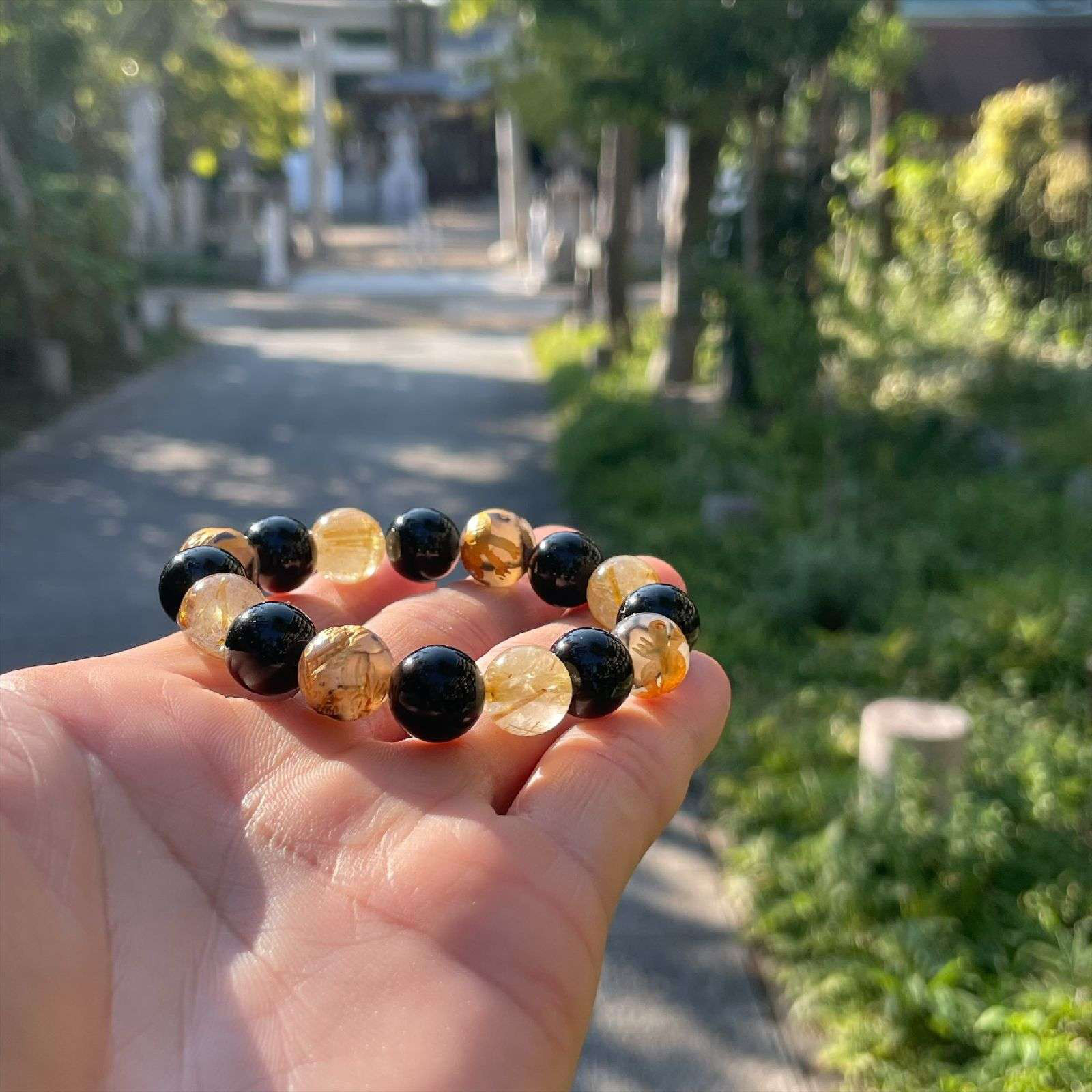 縁起が良い数珠！！金彫四神獣ドラゴンアゲート オニキス タイチンルチルブレスレット お守り効果抜群 Xmasプレゼントに