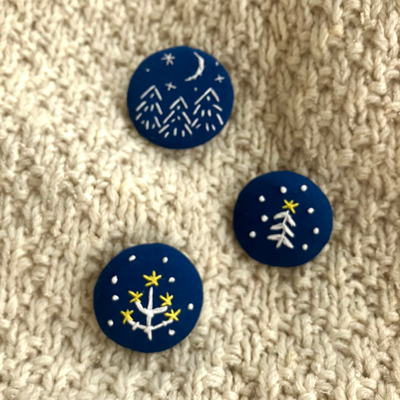 【限定1点】雪のツリー_刺繍ブローチ 5枚目の画像