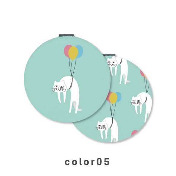 貓貓氣球天空動物插畫小巧鏡子折疊放大鏡薄NLFT-MRR07-05v 第6張的照片