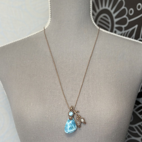 心深癒』高品質ラリマーのマクラメペンダントネックレス ネックレス