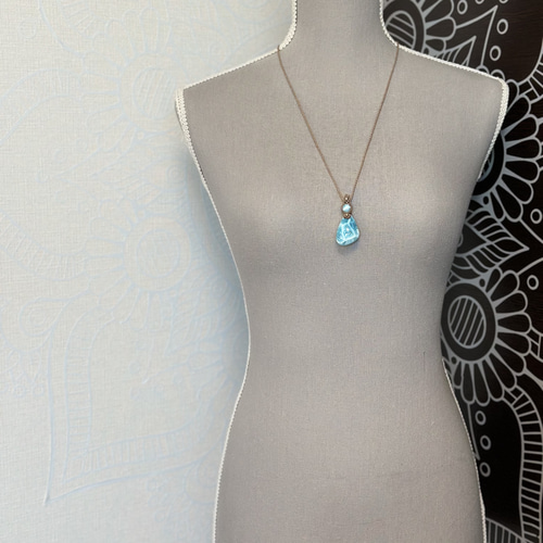 心深癒』高品質ラリマーのマクラメペンダントネックレス ネックレス