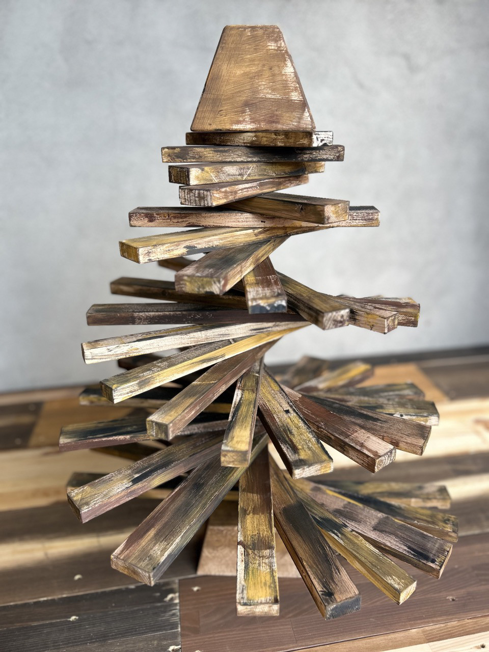 アート 木製クリスマスツリー