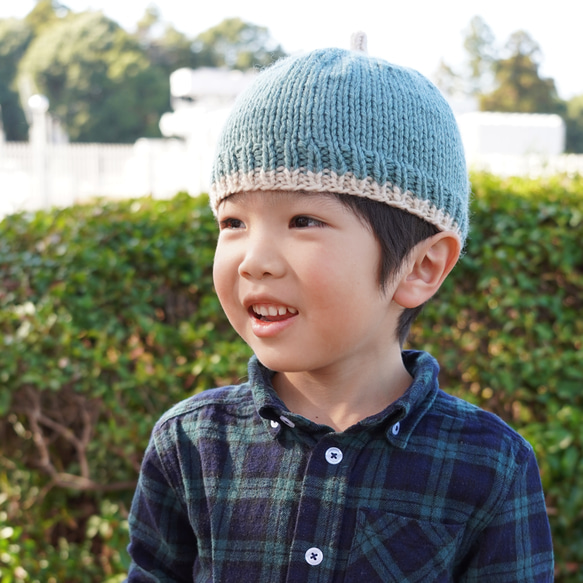 7色から選べるカラフルメリノウールどんぐり帽子（棒針編み） 7枚目の画像