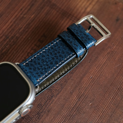 -現貨- 義大利植鞣革 dollaro 海軍藍 錶帶訂製 Apple Watch 寬版 第6張的照片