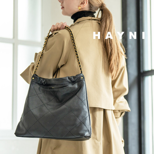 本革 チェーンバッグ マチあり マグネット キルティング ゴールド金具