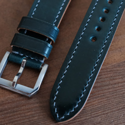 -現貨 Horween shell cordovan 馬臀 墨綠 Apple watch錶帶訂製 第6張的照片