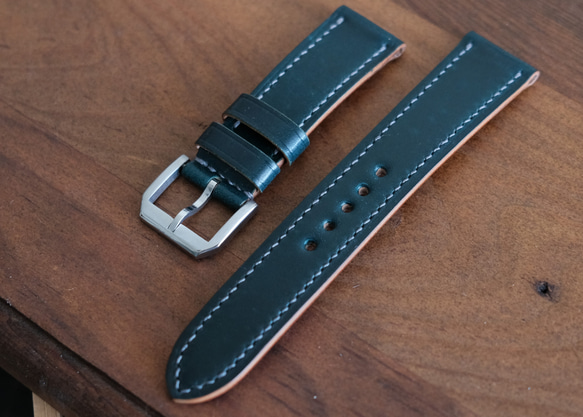 -現貨 Horween shell cordovan 馬臀 墨綠 Apple watch錶帶訂製 第3張的照片