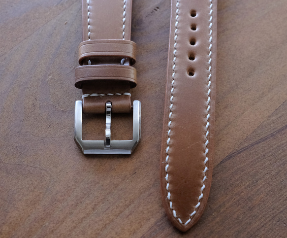 -現貨 Horween shell cordovan 馬臀 威士忌 Apple watch錶帶訂製 收腰版 第6張的照片