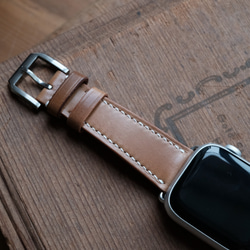 -現貨 Horween shell cordovan 馬臀 威士忌 Apple watch錶帶訂製 收腰版 第4張的照片