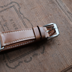 -現貨 Horween shell cordovan 馬臀 威士忌 Apple watch錶帶訂製 收腰版 第5張的照片