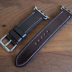 -現貨 Horween shell cordovan 馬臀 勃根地  Apple watch錶帶訂製 第2張的照片