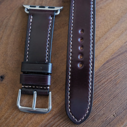 -現貨 Horween shell cordovan 馬臀 勃根地  Apple watch錶帶訂製 第3張的照片