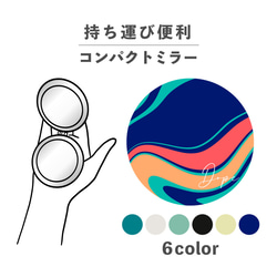 ただいま在庫なし　コンパクトミラー［ネモフィラとハリネズミ］水彩イラスト　手鏡 コンパクトミラー［ネモフィラとハリネズミ］水彩イラスト 手鏡