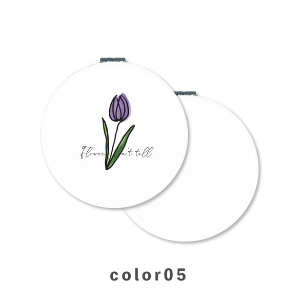 花卉植物塗鴉風格插圖緊湊型鏡子折疊放大鏡薄NLFT-MRR07-06q 第6張的照片