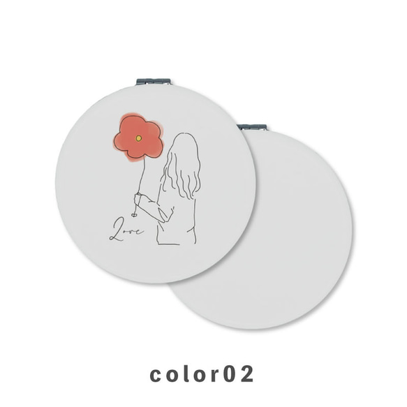 韓風少女花朵氣球插畫小巧鏡子折疊放大鏡薄NLFT-MRR07-06u 第3張的照片