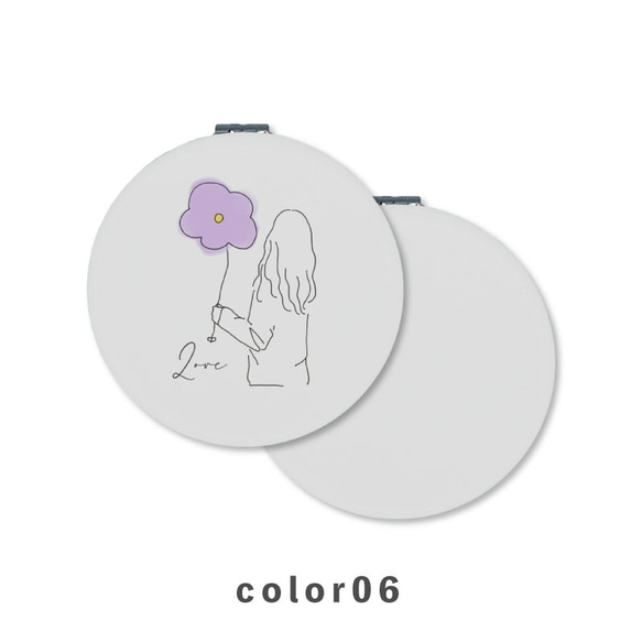 韓風少女花朵氣球插畫小巧鏡子折疊放大鏡薄NLFT-MRR07-06u 第7張的照片
