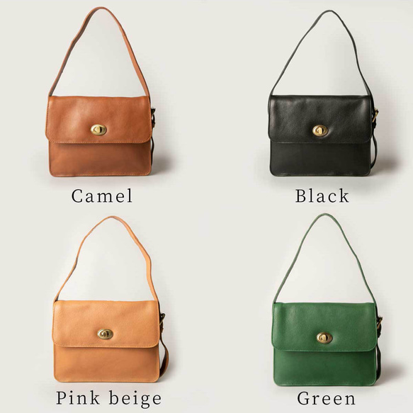 【限量特價】女士真皮手提包，迷你小號單肩包，駝色，HAB028-MO 第16張的照片