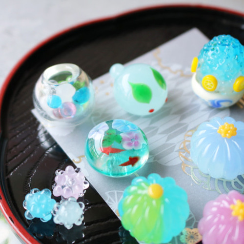 Xmasセール＊ガラスのミニチュア和菓子（夏の和菓子）☆ガラスの