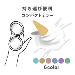 ソフトクリーム 落とす クレヨン 食べ物 コンパクトミラー 折りたたみ 拡大鏡 薄型 NLFT-MRR07-11g 1枚目の画像