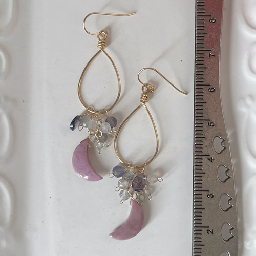 一点物フォスフォシデライト可愛いピンクのピアスチャーム 4名様