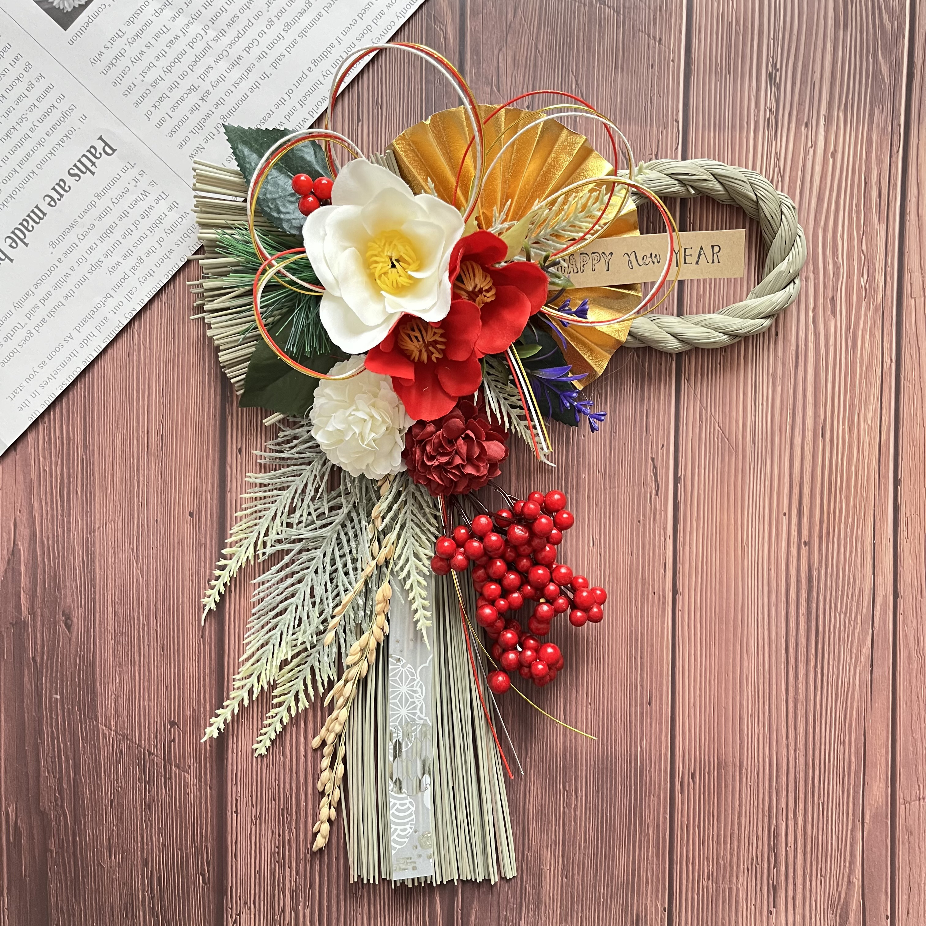 しめ縄　お正月飾り　しめ縄リース新年　No.5