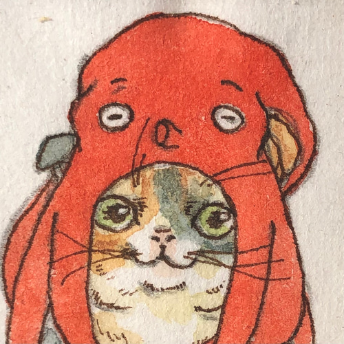 猫のちっちゃな原画 猫に蛸 33 イラスト クワハラシホコ 通販 16986505