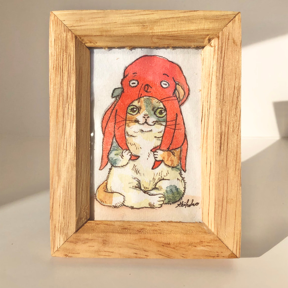 猫のちっちゃな原画 猫に蛸 33 イラスト クワハラシホコ 通販 16986505